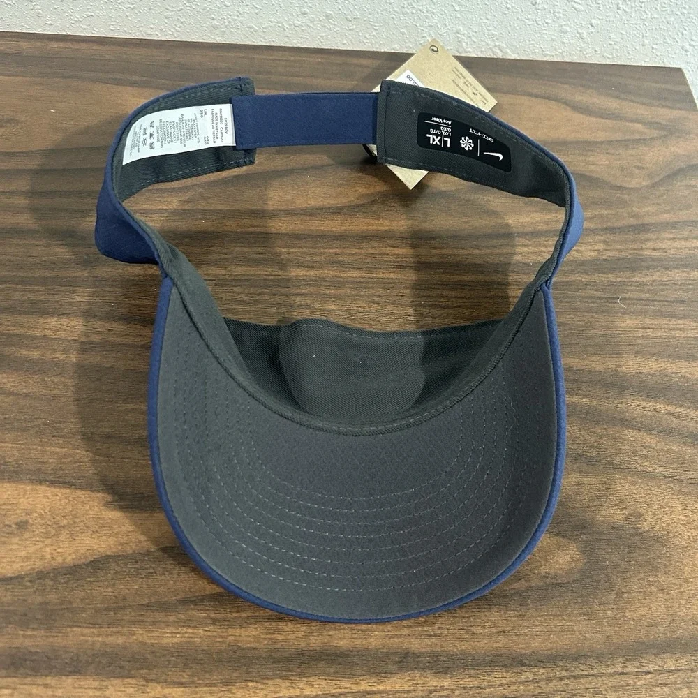 NWT Nike Ace Visor Adult L/XL Blue Dri-FIT Golf Tennis Hat HJ3689-410 Active NEW